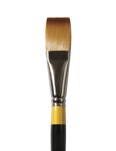 Pincel Sintético Plano Largo Acrílico Mango Corto  S.21