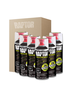6 X Spray Pintura Raptor 2K Negro 400 Ml