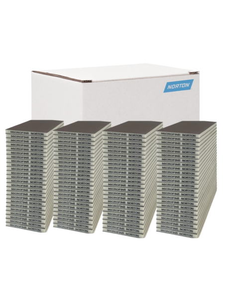 Caja 100 Esponjas Lija Doble Cara Norton Microfina 120X98X12 Mm