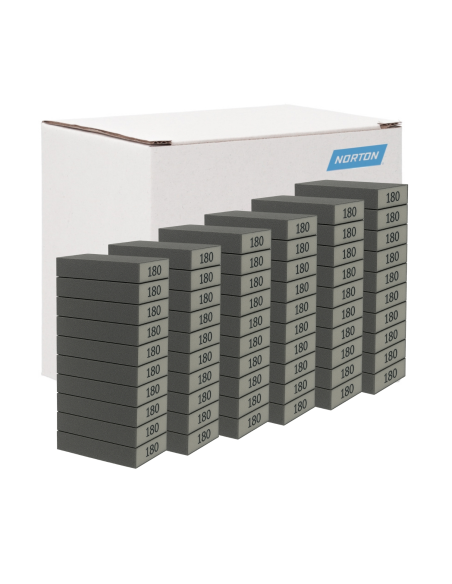 Caja 60 Tacos Lijar Plano 4 Caras Norton P180 Fino 100X66X26 Mm