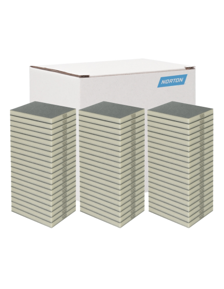 Caja 60 Esponjas Lija Doble Cara Norton P100 Medio 123X98X12,5 Mm