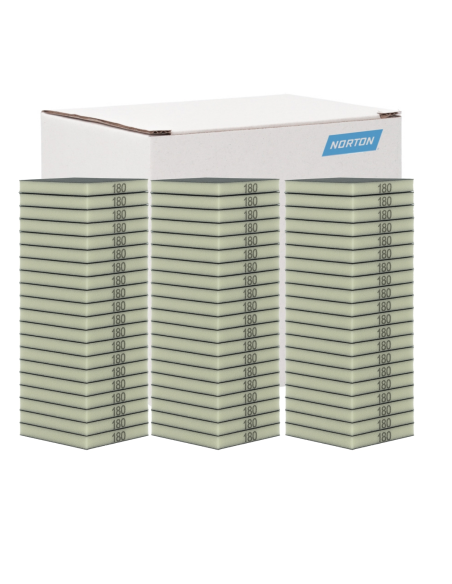 Caja 60 Esponjas Lija Doble Cara Norton P180 Fino 123X98X12,5 Mm