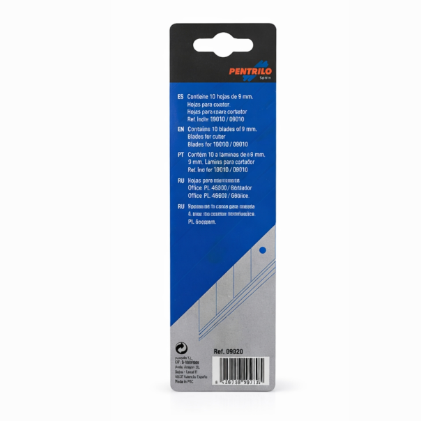 Pack 10 hojas Cutter Essential Hoja 9 Mm