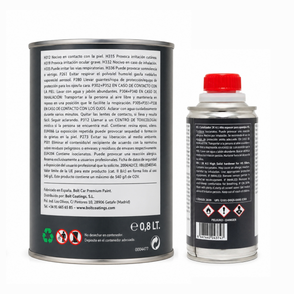 Kit Aparejo Alto Espesor Hs Rapid Negro 2K 4:1 Bolt 0,8 + 0,2 Lt