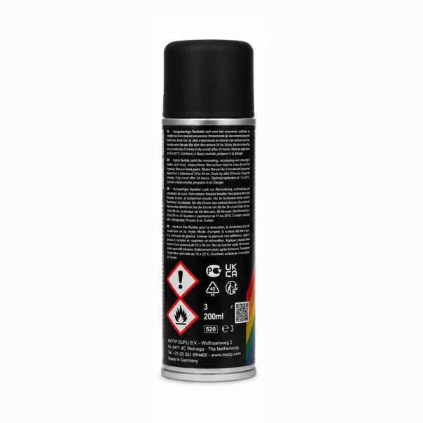 Spray Pintura De Cuero y Vinilo Negro Motip 200 Ml