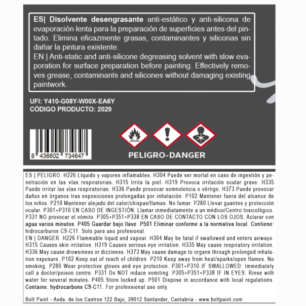 Desengrasante Antisiliconas Lento Bolt 250 Ml