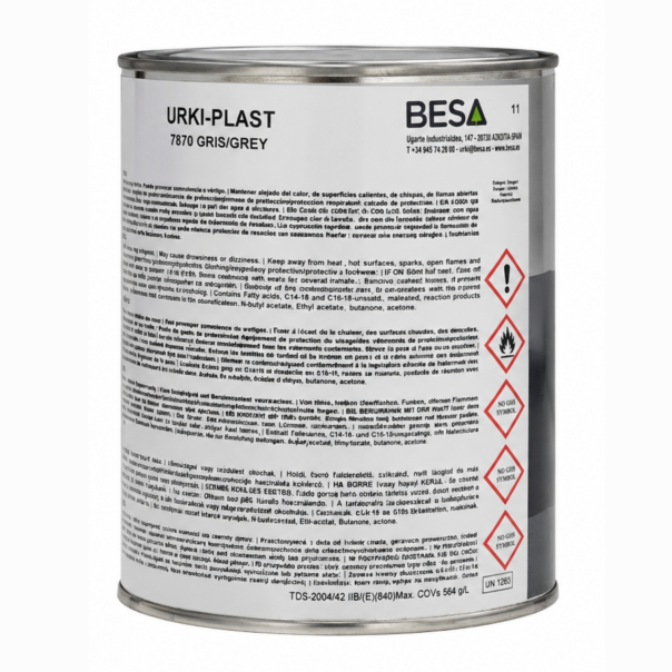 Pintura Texturizada Para Plásticos Gris Oscuro Urkiplast 1 Lt